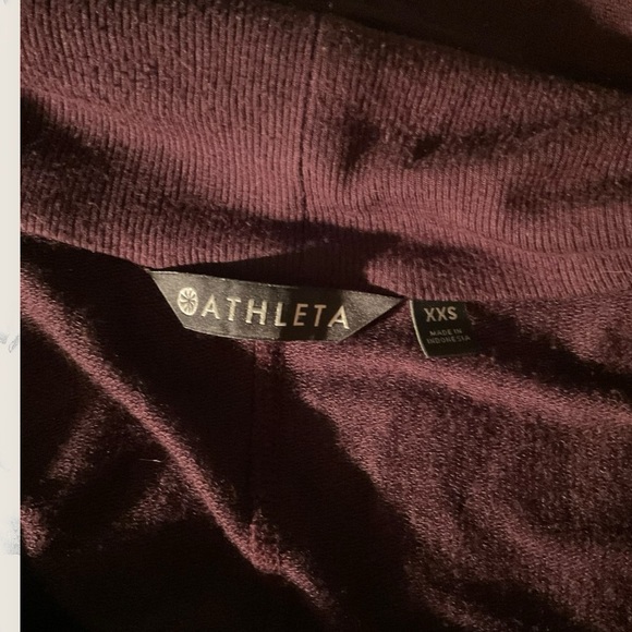 ATHLETA Wine Color Open Front Modal Cardigan - Picture 2 of 8